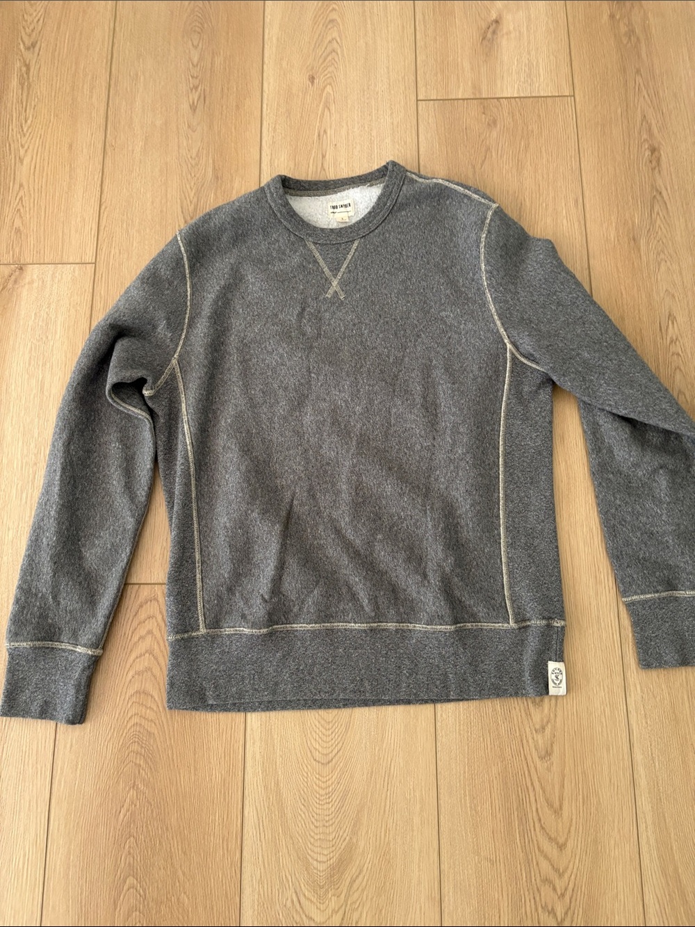 Todd Snyder Gray Fleece Crewneck Sweatshirt Contrast Men’s Large Made in Canada - Picture 4 of 6